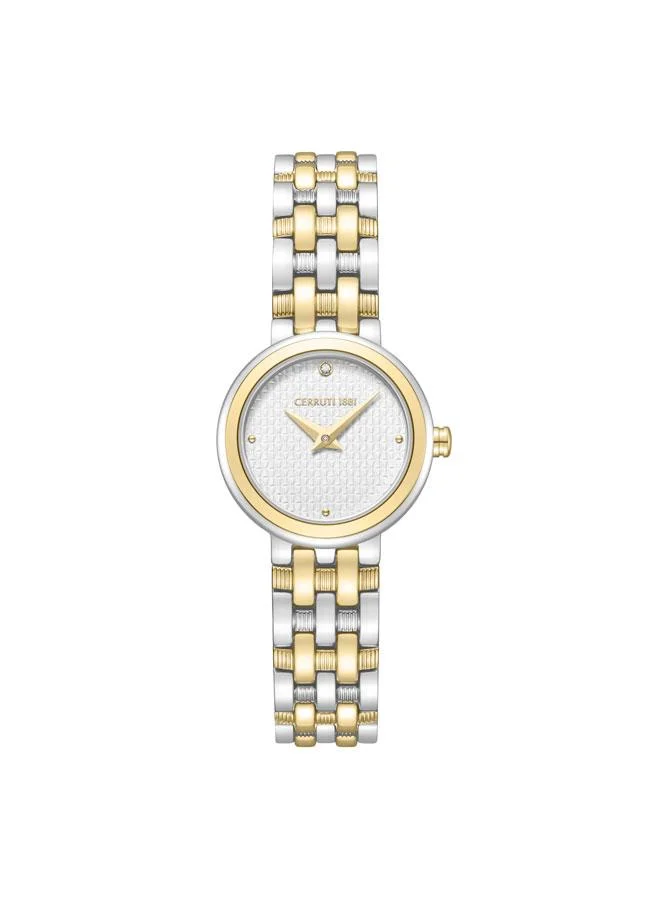 شيروتي 1881 Lusia White Dial Stainless Steel Bracelet Analog Watch for Women, 24mm